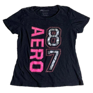 Aeropostale ladies black cotton t-shirt with aero 87 on the front size XL